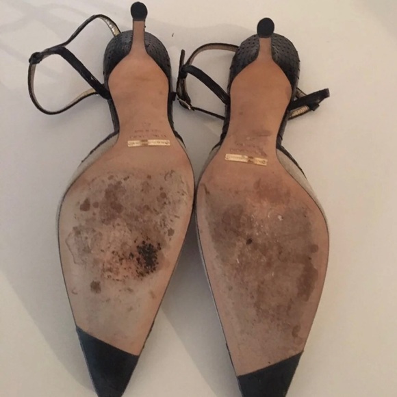 Dolce & Gabbana Snakeskin Slingback Kitten Heels Size 40 - Picture 10 of 11